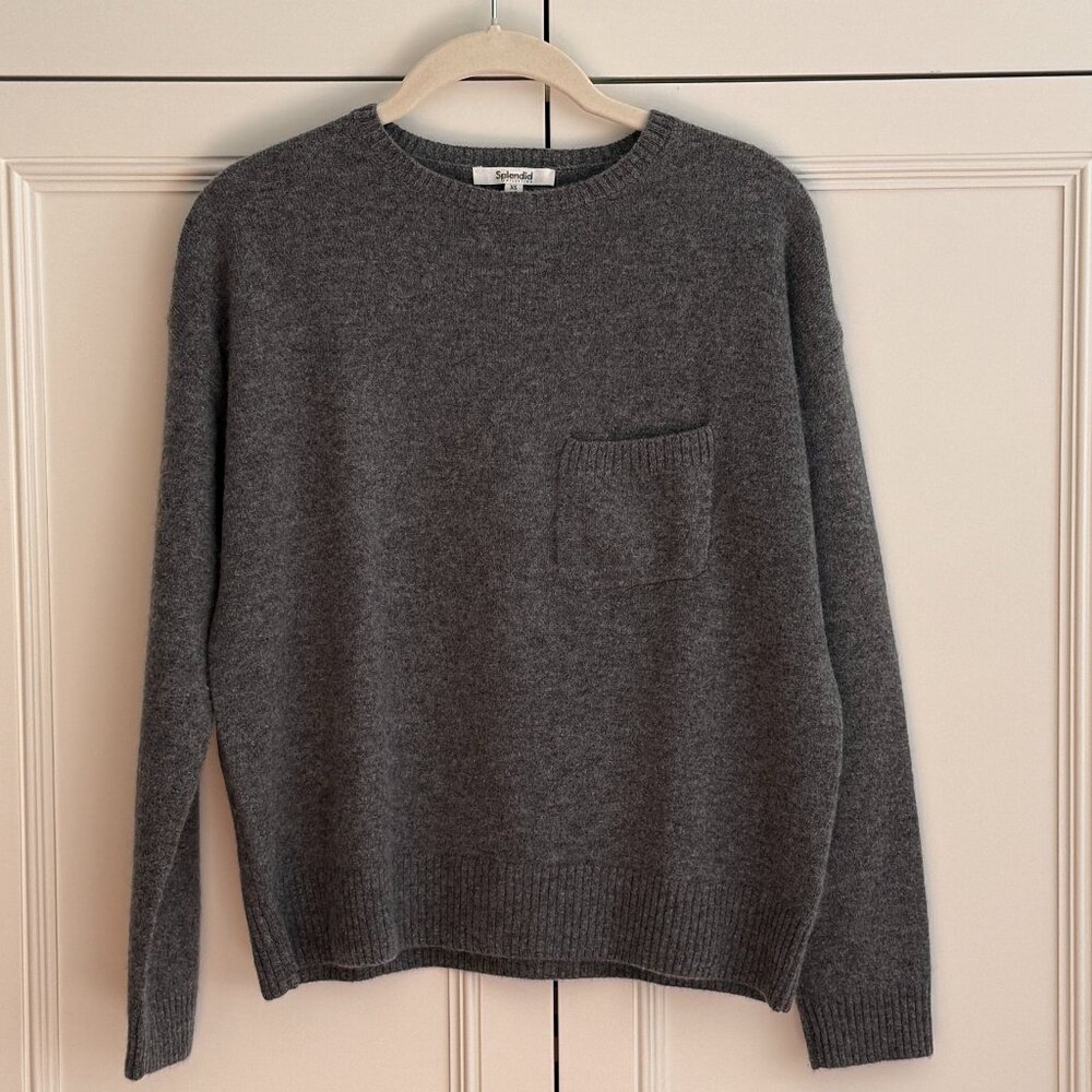 Splendid Caroline Cashmere Sweater (Light Heather Grey/XS)